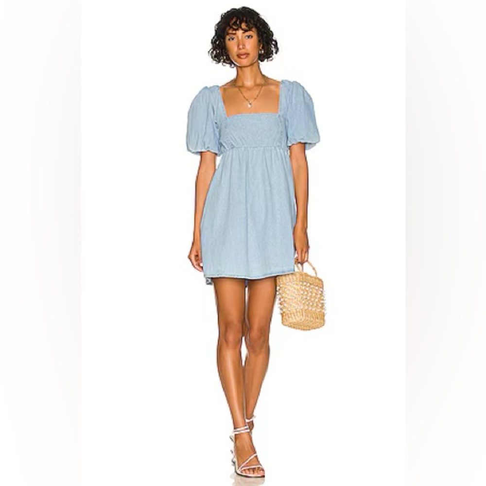 Show Me Your MuMu Smitten Babydoll Dress in Denim